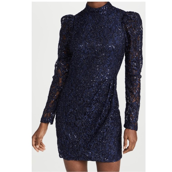 Black Halo Santorini Mini Dress (Navy) - Picture 1 of 4